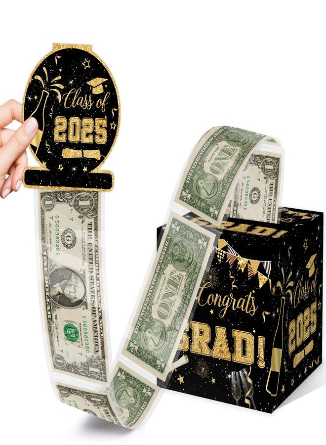 ALodr Graduation Party Gift, Graduation Decorations Class of 2025, Graduation Money Pull Box with GRAD Card and Transparent Bags, Congrats Graduation Money Pull Box, Graduation Money Pull Box for Boys Girls - Image 1